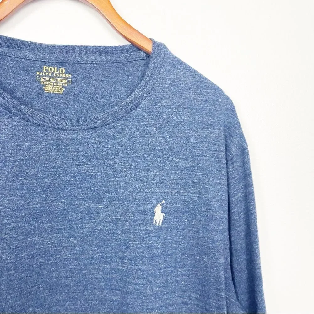 Polo Ralph Lauren Long Sleeve Tee Heather Blue X-Large